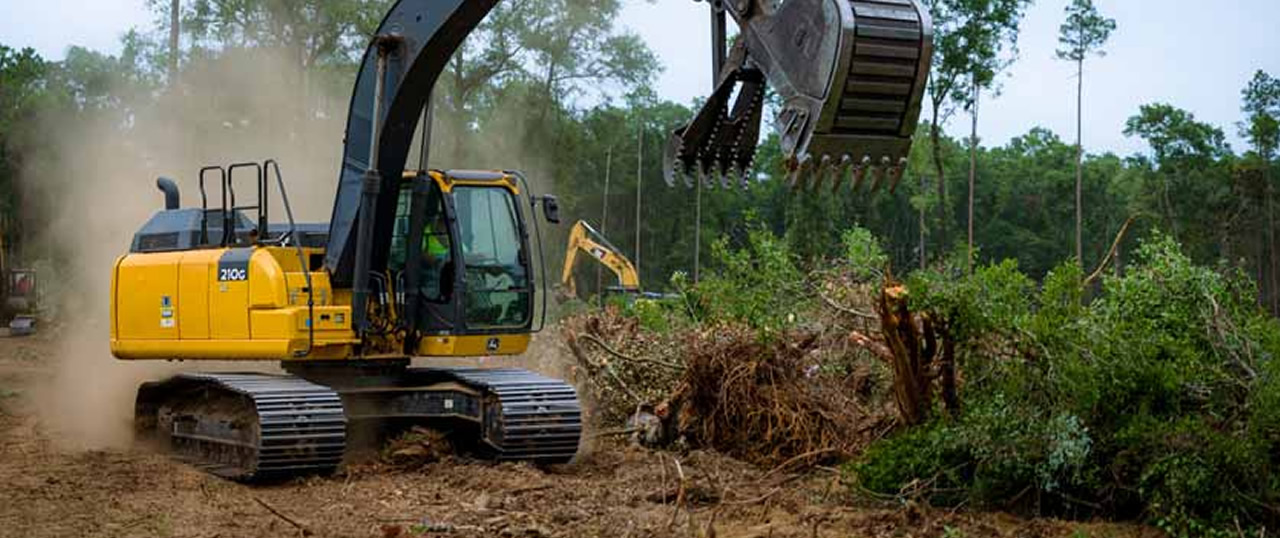 excavator land clean-up