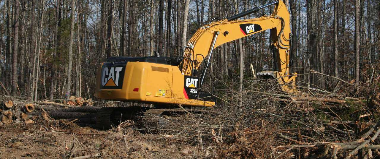 excavator land clearing